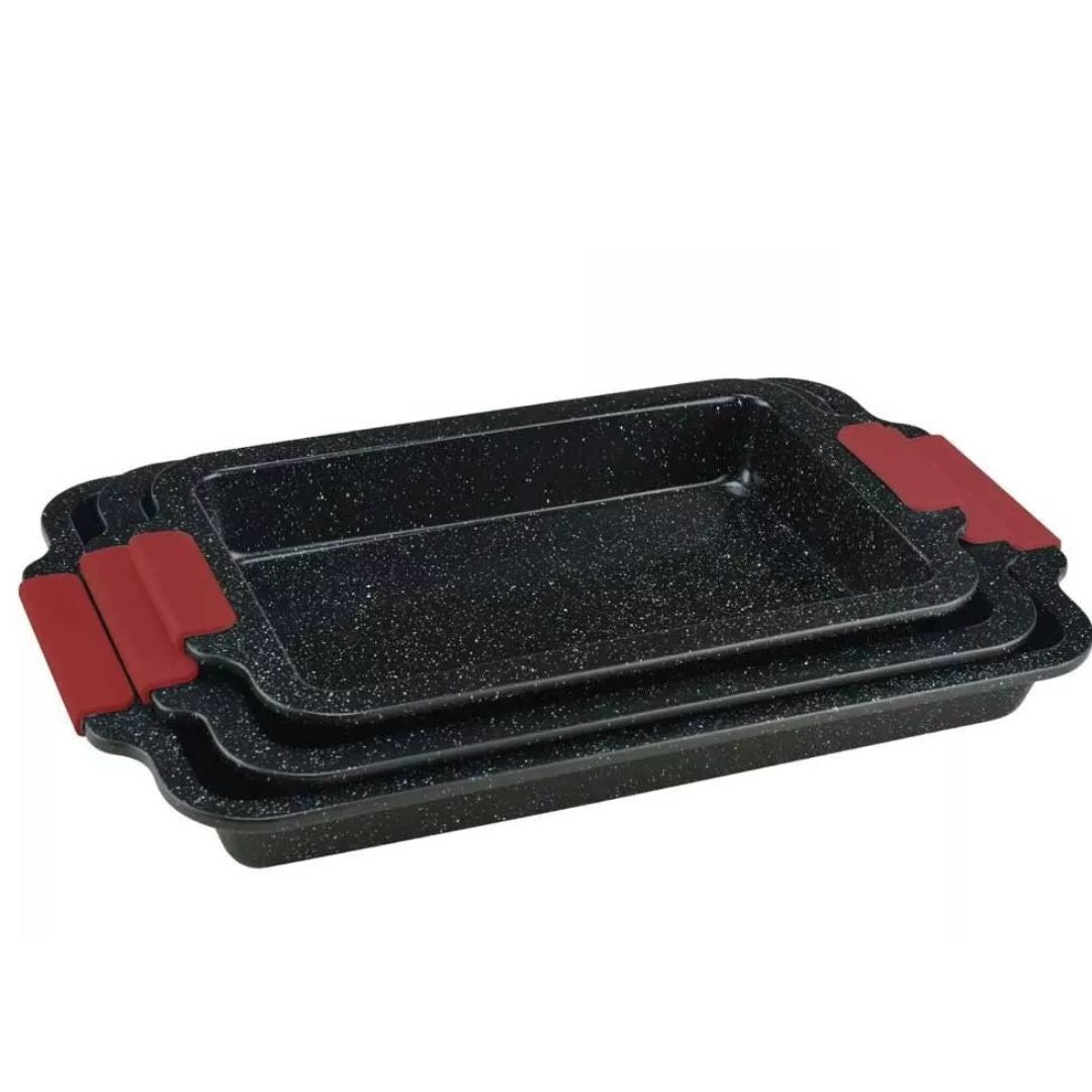 Set di 3 Teglie Antiaderenti con Manici in Silicone Rimovibili - | SOLO PER TE ITALIA