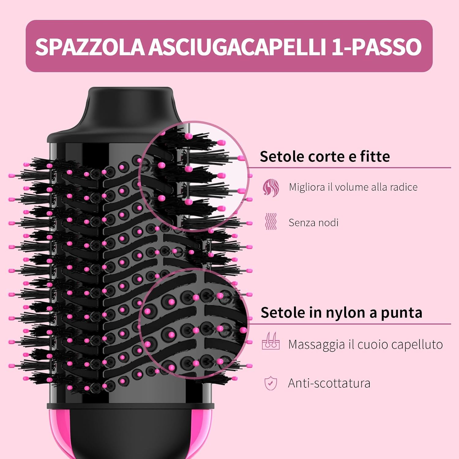 Spazzola Phon 3 in 1 Ceramica con Design Ergonomico