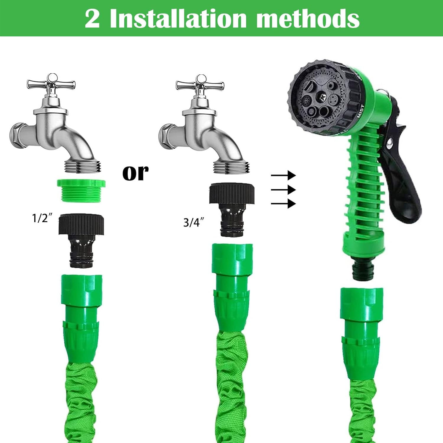 Tubo Estensibile da Giardino con Pistola Multigetto – Compatto, Robusto e Facile da Usare - | SOLO PER TE ITALIA
