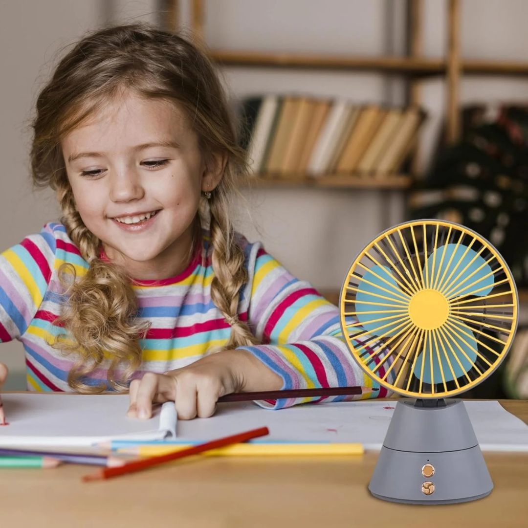 Ventilatore con base rotante mini USB – Portatile, silenzioso e ricaricabile - | SOLO PER TE ITALIA