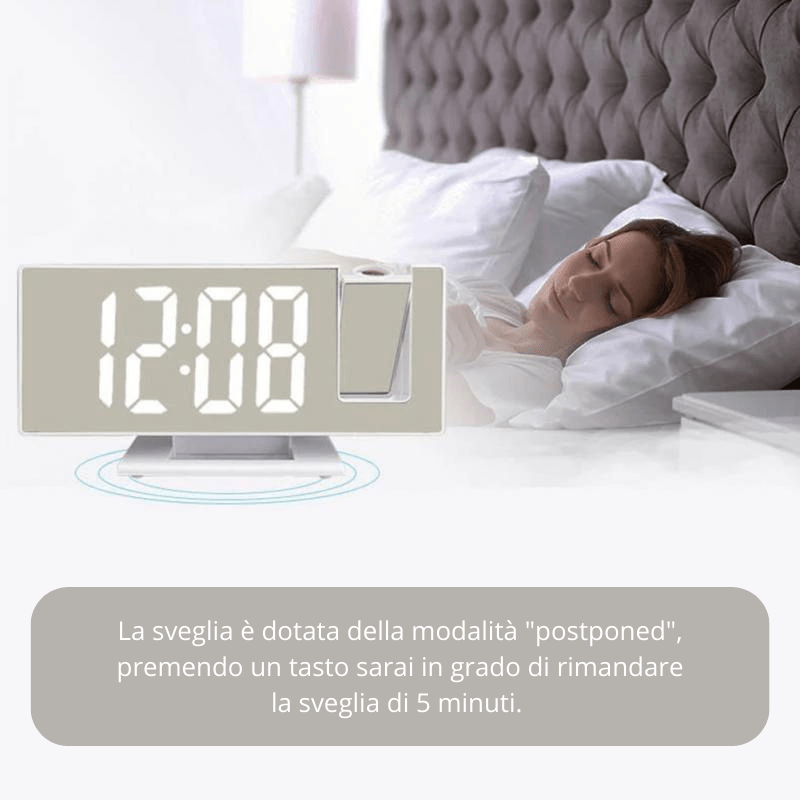 Sveglia digitale con proiezione dell'ora - | SOLO PER TE ITALIA