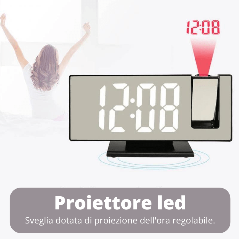 Sveglia digitale con proiezione dell'ora - | SOLO PER TE ITALIA
